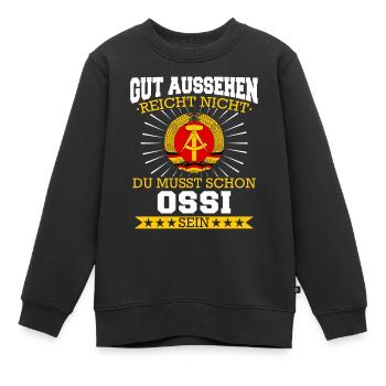 Ostdeutschland Osten Ossi DDR Heimat Ostblock - Kinder Premium Organic Sweatshirt - Schwarz - Vorne - AI Model Kid Female (0cm)