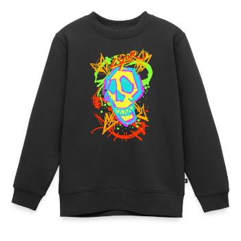 L.Gor Totenkopf Totenschädel Modern - Kinder Premium Organic Sweatshirt - Schwarz - Vorne - AI Model Kid Female (0cm)