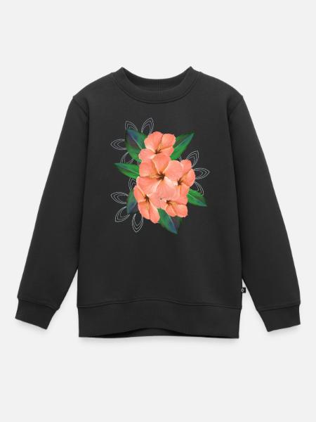 Bouquet de fleurs d’hibiscus - Bouquet - Fleurs - Sweat Premium enfant bio - noir