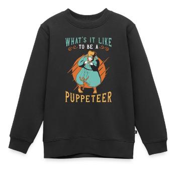 Marionnettes Qu’est-ce que c’est que d’être un marionnettiste de marionnettes - Sweat Premium enfant bio - noir - Devant - AI Model Kid Female (0cm)
