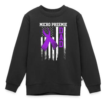 Micro prématuré USIN Nouveau papa Naissance prématurée en bonne santé - Sweat Premium enfant bio - noir - Devant - AI Model Kid Female (0cm)