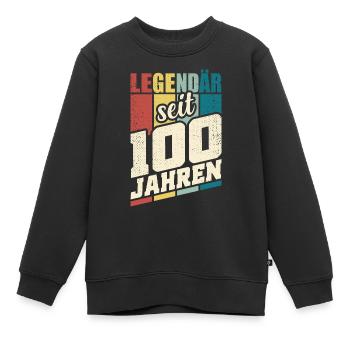 100. Geburtstag Legendär Seit 100 Jahren Hundert - Kinder Premium Organic Sweatshirt - Schwarz - Vorne - AI Model Kid Female (0cm)
