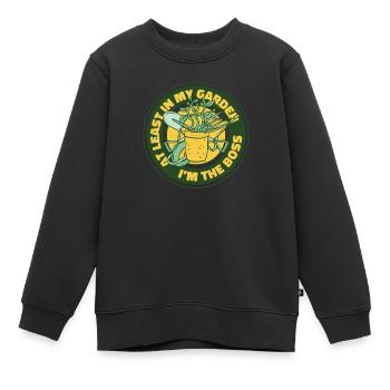 Au moins dans mon jardin potager - Sweat Premium enfant bio - noir - Devant - AI Model Kid Female (0cm)