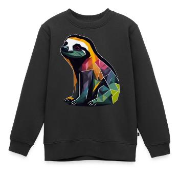 Geometric Sloth - Kids Premium Organic Sweatshirt - black - Front - AI Model Kid Female (0cm)