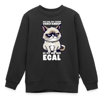 Lustige Grump Cat - Ich Hab Das Schon Verstanden - Kinder Premium Organic Sweatshirt - Schwarz - Vorne - AI Model Kid Female (0cm)