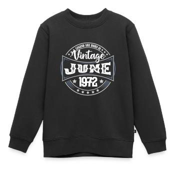 1972 Juni. Geburtstagsgeschenk Juni 1972. Juni - Kinder Premium Organic Sweatshirt - Schwarz - Vorne - AI Model Kid Female (0cm)