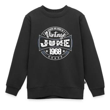 1968 Juni. Geburtstagsgeschenk Juni 1968. Juni - Kinder Premium Organic Sweatshirt - Schwarz - Vorne - AI Model Kid Female (0cm)