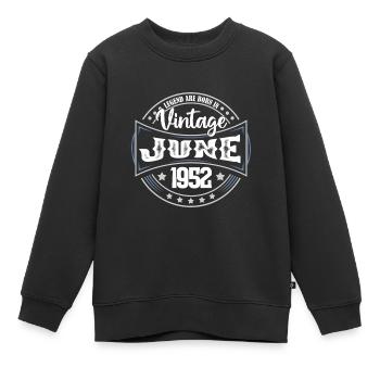 1952 Juni. Geburtstagsgeschenk Juni 1952. Juni. - Kinder Premium Organic Sweatshirt - Schwarz - Vorne - AI Model Kid Female (0cm)