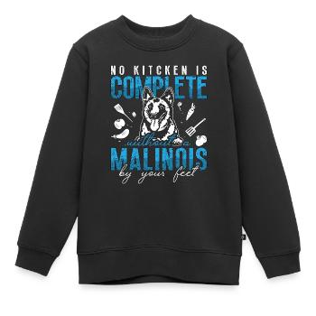 Le malinois belge n’est pas un chien policier complet - Sweat Premium enfant bio - noir - Devant - AI Model Kid Female (0cm)