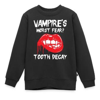 Dental Vampire Joke Dentist - Kinder Premium Organic Sweatshirt - Schwarz - Vorne - AI Model Kid Female (0cm)