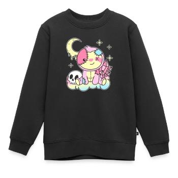 Kawaii Gothic Faultier Pastellfarben Gothic Goth - Kinder Premium Organic Sweatshirt - Schwarz - Vorne - AI Model Kid Female (0cm)