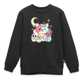 Kawaii Gothic Waschbär Pastellfarben Gothic - Kinder Premium Organic Sweatshirt - Schwarz - Vorne - AI Model Kid Female (0cm)
