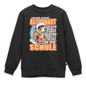 Dieser Kleine Astronaut fliegt jetzt in die Schule - Kinder Premium Organic Sweatshirt - Schwarz - Vorne - AI Model Kid Female (0cm)