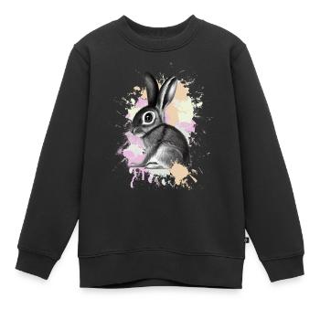 Lapin Lapin - Sweat Premium enfant bio - noir - Devant - AI Model Kid Female (0cm)