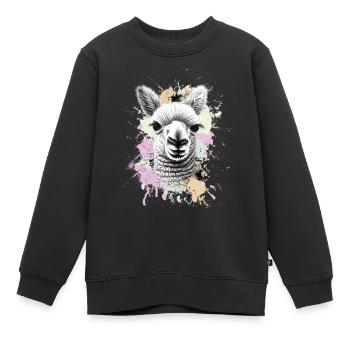 Alpaga - Sweat Premium enfant bio - noir - Devant - AI Model Kid Female (0cm)