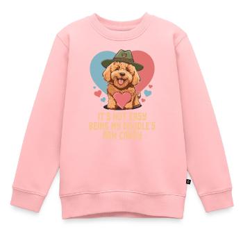 Pas facile d’être mon bras de griffonnage Candy Goldendoodle - Sweat Premium enfant bio - rose - Devant - AI Model Kid Female (0cm)