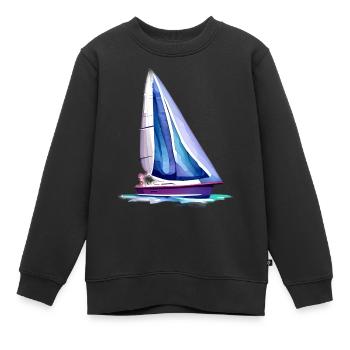 Sailing Sailing Sailing Sailing Ship Sailing Boat - Kids Premium Organic Sweatshirt - black - Front - AI Model Kid Female (0cm)