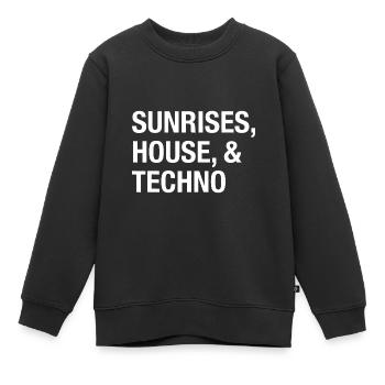 Sunrises House And Techno - EDM Music Festival - Kids Premium Organic Sweatshirt - black - Front - AI Model Kid Female (0cm)