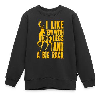 Lustiges Hirschjagd-Zitat Geschenk für Jäger - Kinder Premium Organic Sweatshirt - Schwarz - Vorne - AI Model Kid Female (0cm)