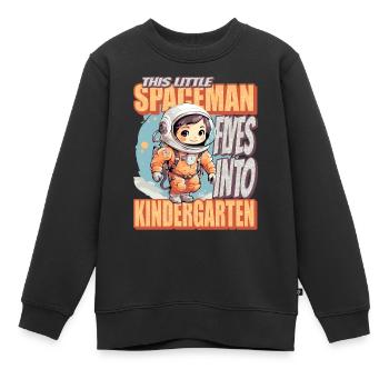 This little astronaut flies into the - Kids Premium Organic Sweatshirt - black - Front - AI Model Kid Female (0cm)