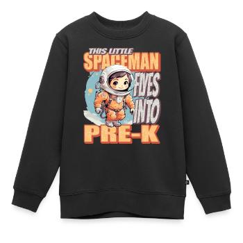 Ce petit astronaute s’envole pour l’école maternelle - Sweat Premium enfant bio - noir - Devant - AI Model Kid Female (0cm)