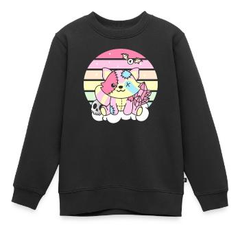 Kawaii Gothic Waschbär Pastellfarben Gothic - Kinder Premium Organic Sweatshirt - Schwarz - Vorne - AI Model Kid Female (0cm)