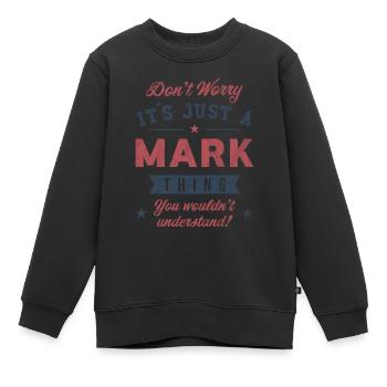 Es ist eine Mark-Sache - Kinder Premium Organic Sweatshirt - Schwarz - Vorne - AI Model Kid Female (0cm)