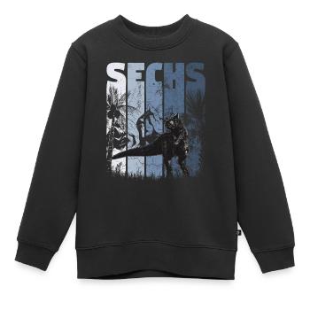 Carnotaurus 6 Jahre Alt Dino 6. Geburtstag - Kinder Premium Organic Sweatshirt - Schwarz - Vorne - AI Model Kid Female (0cm)