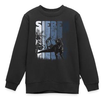 Carnotaurus 7 Jahre Alt Dino 7. Geburtstag - Kinder Premium Organic Sweatshirt - Schwarz - Vorne - AI Model Kid Female (0cm)