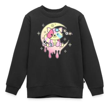 Kawaii Gothic Waschbär Pastellfarben Gothic - Kinder Premium Organic Sweatshirt - Schwarz - Vorne - AI Model Kid Female (0cm)