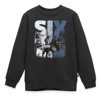 Dilophosaurus 6 Jahre Alt Dino 6. Geburtstag - Kinder Premium Organic Sweatshirt - Schwarz - Vorne - AI Model Kid Female (0cm)