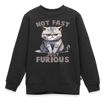 Not Fat just Furious - Kinder Premium Organic Sweatshirt - Schwarz - Vorne - AI Model Kid Female (0cm)