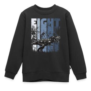 Tyrannosaurus 8 Jahre Alt Dino 8. Geburtstag - Kinder Premium Organic Sweatshirt - Schwarz - Vorne - AI Model Kid Female (0cm)