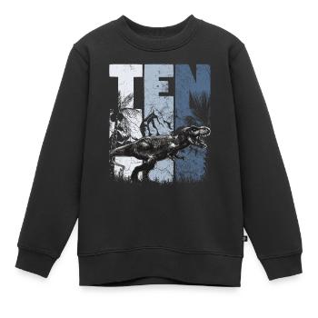 Tyrannosaurus 10 Jahre Alt Dino 10. Geburtstag - Kinder Premium Organic Sweatshirt - Schwarz - Vorne - AI Model Kid Female (0cm)