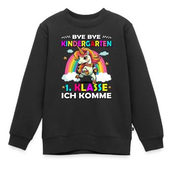 Bye Kindergarten | Schulanfang | Einschulung - Kinder Premium Organic Sweatshirt - Schwarz - Vorne - AI Model Kid Female (0cm)