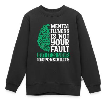 Santé mentale Les maladies mentales ne sont pas des soins de santé - Sweat Premium enfant bio - noir - Devant - AI Model Kid Female (0cm)