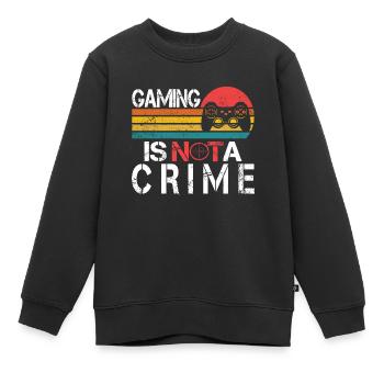 Gaming Is Not A Crime Console Gamer Gamer Gamer - Kids Premium Organic Sweatshirt - black - Front - AI Model Kid Female (0cm)