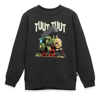 Nächste Haltestelle Schule - Kids Lokomotive - Kinder Premium Organic Sweatshirt - Schwarz - Vorne - AI Model Kid Female (0cm)