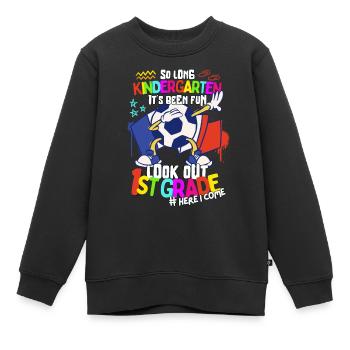 Adieu Maternelle 1ère année Retour à l’école Football - Sweat Premium enfant bio - noir - Devant - AI Model Kid Female (0cm)