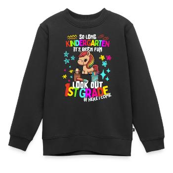 Horse Bye-bye Kindergarten: Inscription 1ère année - Sweat Premium enfant bio - noir - Devant - AI Model Kid Female (0cm)