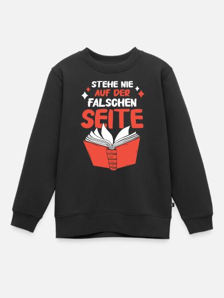 Buch Lesen Bücher Buch Nerd Bücherwurm - Kinder Premium Organic Sweatshirt - Schwarz