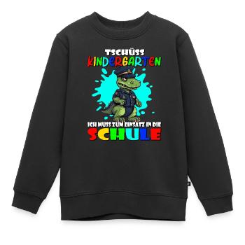 Tschüss Kindergarten | Hallo Schule | Schulanfang - Kinder Premium Organic Sweatshirt - Schwarz - Vorne - AI Model Kid Female (0cm)