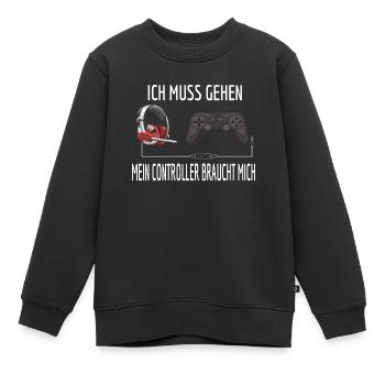 Ich muss gehen Gaming Headset Controller Gamer - Kinder Premium Organic Sweatshirt - Schwarz - Vorne - AI Model Kid Female (0cm)