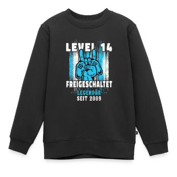 14. Geburtstag Junge Level 14 Gaming Zocker Gamer - Kinder Premium Organic Sweatshirt - Schwarz - Vorne - AI Model Kid Female (0cm)