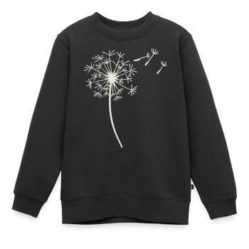 Pissenlit - Sweat Premium enfant bio - noir - Devant - AI Model Kid Female (0cm)