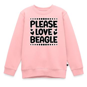 S’il vous plaît aimez Beagle - Sweat Premium enfant bio - rose - Devant - AI Model Kid Female (0cm)