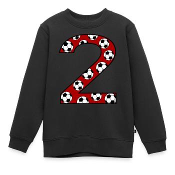 2nd Birthday Football Red - Kids Premium Organic Sweatshirt - black - Front - AI Model Kid Female (0cm)