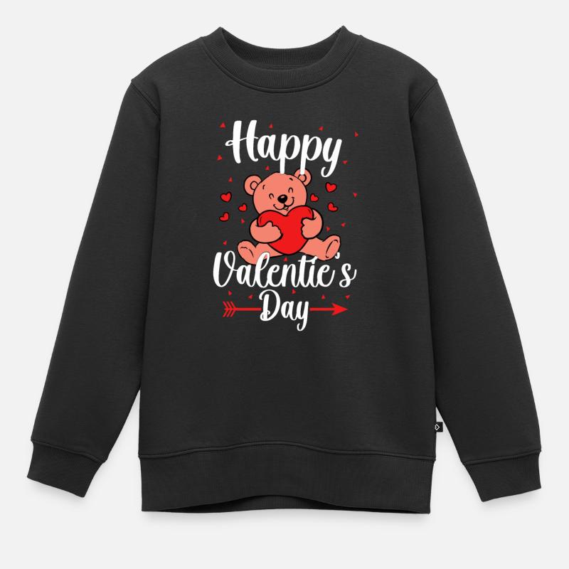 Chemise Saint-Valentin,Joyeuse Saint-Valentin - Sweat Premium enfant bio - noir