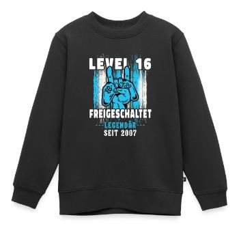 16. Geburtstag Junge Level 16 Gaming Zocker Gamer - Kinder Premium Organic Sweatshirt - Schwarz - Vorne - AI Model Kid Female (0cm)