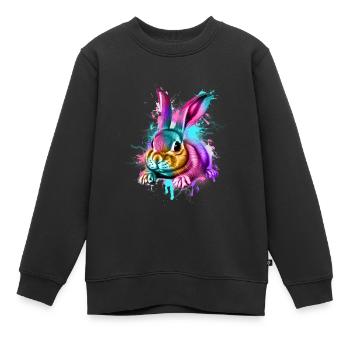 Lapin Lapin - Sweat Premium enfant bio - noir - Devant - AI Model Kid Female (0cm)